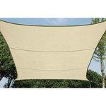 Perel Voile d'ombrage  perméable  respirant  5 x 5 m  180 g/m²  PEHD  carré  champagne