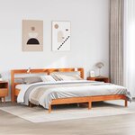 vidaXL Cadre de lit sans matelas cire marron 200x200cm bois pin massif