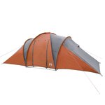 vidaXL Tente familiale à dôme 6 personnes gris et orange imperméable