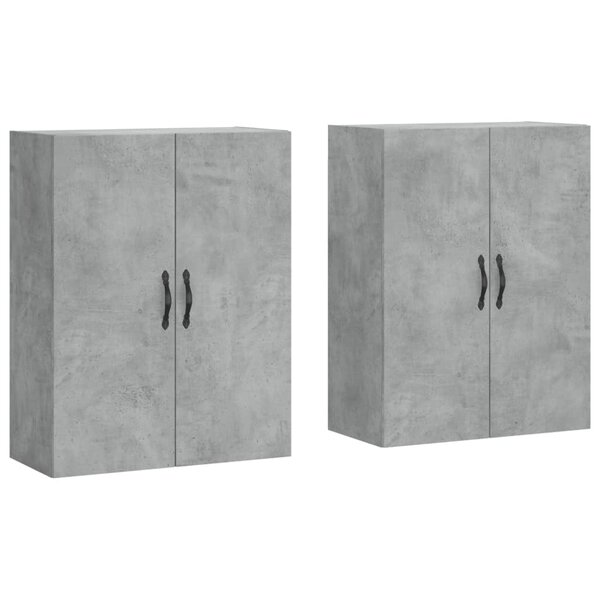 vidaXL Armoires murales 2 Pièces gris béton bois d'ingénierie