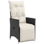 vidaXL Ensemble de mobilier de jardin 5 pièces avec coussins en rattan poly noir