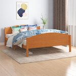 vidaXL Cadre de lit Marron miel Bois de pin massif 140x200 cm