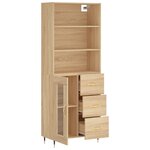 vidaXL Buffet haut Chêne sonoma 69 5x34x180 cm Bois d'ingénierie