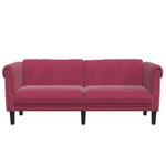 vidaXL Canapé à 2 places rouge bordeaux velours