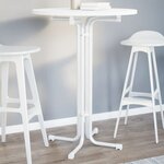 vidaXL Table à manger blanc Ø80x110 cm bois d'ingénierie et acier