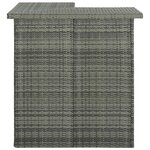 vidaXL Meuble de bar de jardin 16 Pièces et coussins Résine tressée Gris