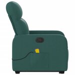 vidaXL Fauteuil inclinable de massage Vert foncé Tissu