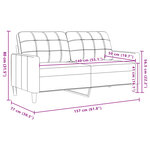 vidaXL Canapé à 2 places Crème 140 cm Velours