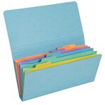 Pochette Trieur Carte Multicolore 6 Compartiments Aquarel - 26x13cm - Couleurs Assorties - X 4 - Exacompta