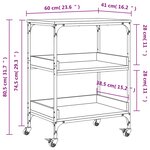 vidaXL Chariot de cuisine chêne marron 60x41x80 5 cm bois d'ingénierie