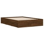 vidaXL Cadre de lit à tiroirs chêne brun 135x190 cm bois d'ingénierie