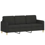 vidaXL Ensemble de canapés 4 Pièces avec coussins noir tissu