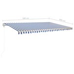 Vidaxl auvent rétractable automatique 500x300 cm bleu et blanc