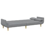 vidaXL Canapé-lit à 2 places avec repose-pied gris clair tissu
