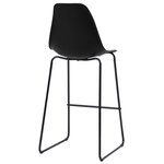 vidaXL Chaises de bar lot de 4 noir plastique