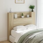 vidaXL Armoire tête de lit avec LED chêne sonoma 120x16 5x103 5 cm