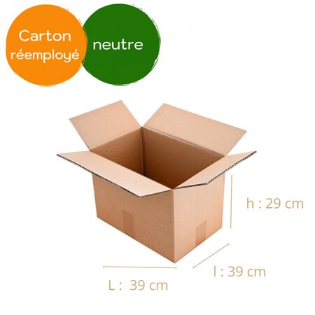 Lot de 25 cartons de déménagement 39 x 39 x 29 double cannelure fa (x25)