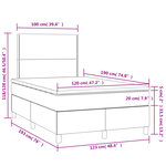 vidaXL Sommier à lattes de lit matelas et LED bleu 120x190 cm tissu