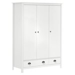 vidaXL Garde-robe à 3 portes Hill Blanc 127x50x170 cm Bois pin solide