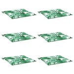 vidaXL Coussins de chaise lot de 6 motif de feuilles 40x40x3 cm tissu