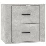 vidaXL Table de chevet murale Gris béton 50x36x47 cm