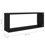 vidaXL Étagères murales cube 4 Pièces Noir 60x15x23 cm Bois d’ingénierie