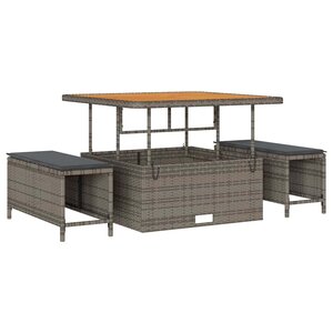 vidaXL Ensemble de salle à manger pour jardin Gris polyrotin