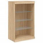 vidaXL Buffet avec lumières LED chêne sonoma 181 5x37x100 cm