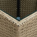 vidaXL Ensemble de bistro avec coussins 3 Pièces beige rotin et verre