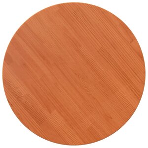 vidaXL Dessus de table rond cire marron Ø70x2 5 cm bois de pin massif
