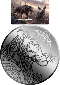 Monnaie STEAMPUNK LEOPARD 1/1000 Oz Palladium 12$ Liberia 2026 (PRÉCOMMANDE)