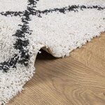 vidaXL Tapis shaggy à poils longs moderne crème et noir 120x170 cm