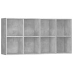 vidaXL Bibliothèque/Buffet Gris béton 66x30x130 cm Bois d’ingénierie