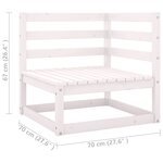 vidaXL Salon de jardin 10 Pièces avec coussins Blanc Bois de pin massif