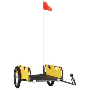 vidaXL Remorque de vélo jaune tissu oxford et fer