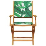 vidaXL Ensemble à manger de jardin 7 Pièces motif de feuilles tissu bois