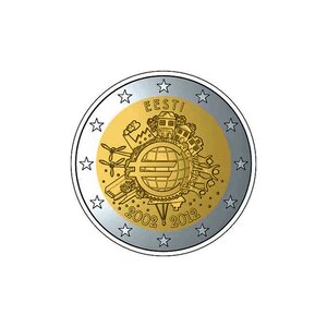 Estonie 2012 - 2 euro commémorative 10 ans de l'euro