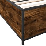 vidaXL Cadre de lit chêne fumé 200x200 cm bois d'ingénierie et métal