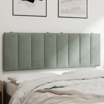 vidaXL Coussin de tête de lit gris clair 120 cm velours