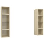 vidaXL Meubles TV muraux 2 Pièces Chêne sonoma Bois d'ingénierie