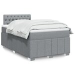 vidaXL Sommier à lattes de lit avec matelas Gris clair 120x200cm Tissu