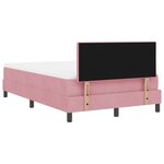 Lit à sommier box avec matelas rose en velours petit double