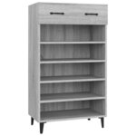 vidaXL Armoire à chaussures Sonoma gris 60x35x105 cm Bois d'ingénierie