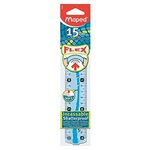 Règle plate Incassable Flex 15 cm Bleu ou Vert MAPED