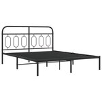 vidaXL Cadre de lit métal avec tête de lit noir 140x190 cm