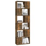 vidaXL Bibliothèque/Séparateur de pièce Chêne fumé 60x24x186 cm