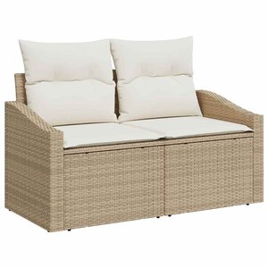 vidaXL Canapé de jardin avec coussin Beige 123 x 62 x 69 cm polyrotin