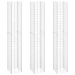 vidaXL Lits surélevés en gabion 3 Pièces 30x30x200 cm Fer