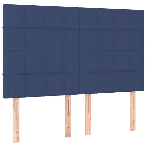 vidaXL Têtes de lit 4 Pièces Bleu 72x5x78/88 cm Tissu