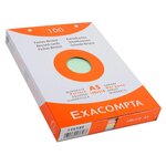 Étui de 100 fiches bristol quadrillé 5x5 perforé 148x210mm Couleurs assorties EXACOMPTA